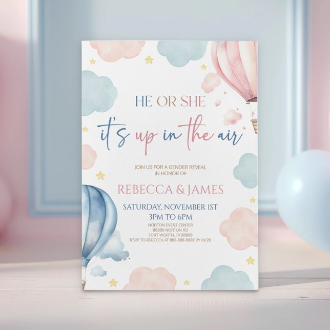 Invitation C'est dans l'air chaud ballon révélateur genre (Créateur téléchargé)