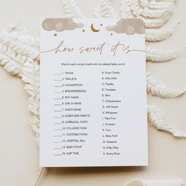 Invitation C'Est Doux C'Est Candy Bar Twinkle Star Baby Jeu (Créateur téléchargé)