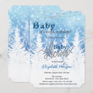 Invitation C'est Froid Dehors Baby Shower Forêt Merveilleuse