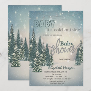 Invitation C'est froid dehors Bébé sapins d'hiver Shower