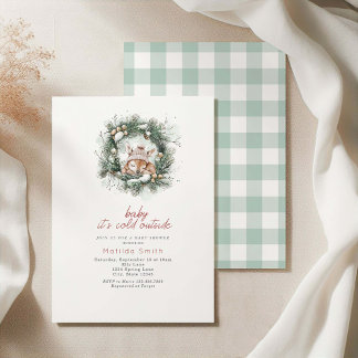 Invitation C'est Froid Dehors Bébé Shower Cerf Mignon