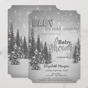 Invitation C'est Froid Dehors Fête Prénatale Bébé sous les Pi