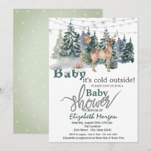 Invitation C'est Froid Dehors Fête Prénatale de bébé Renne de