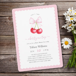 Invitation C'est la cerise sur le Baby shower de la corneille