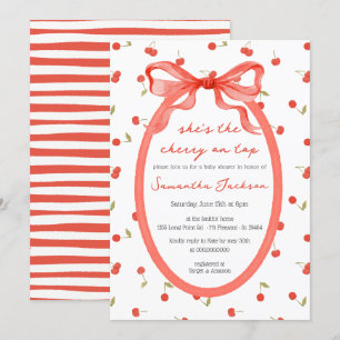 Invitation C'est la cerise sur le Baby shower Red Girl Top