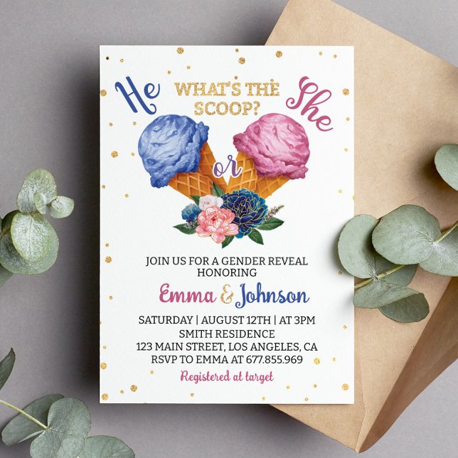 Invitation C'est la fête de la crème glacée Scoop (Créateur téléchargé)