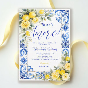 Invitation C'est la fête de mariage florale en carreaux bleus