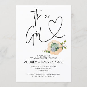 Invitation C'est la fête des Baby showers filles de Thanksgiv