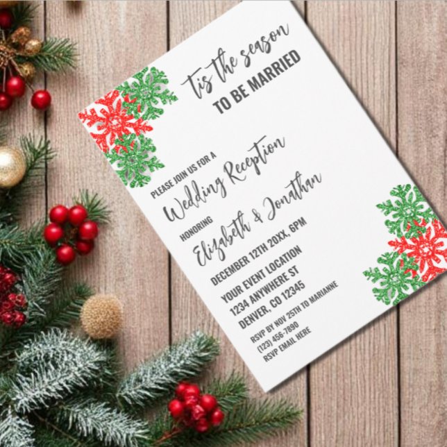 Invitation C'Est La Réception De Mariage De Noël En Saison (Créateur téléchargé)