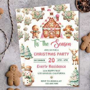 Invitation C'est la saison Biscuit pain d'épice Fête de Noël 