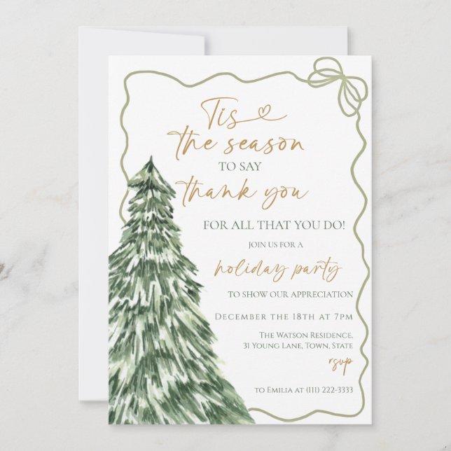 Invitation C'est la saison de dire merci Fête de fin d'année (Devant)