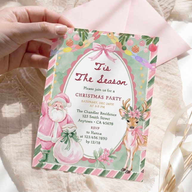 Invitation C'est la saison de la fête de Noël  (Créateur téléchargé)