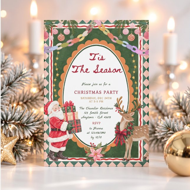 Invitation C'est la saison de la fête de Noël  (Créateur téléchargé)