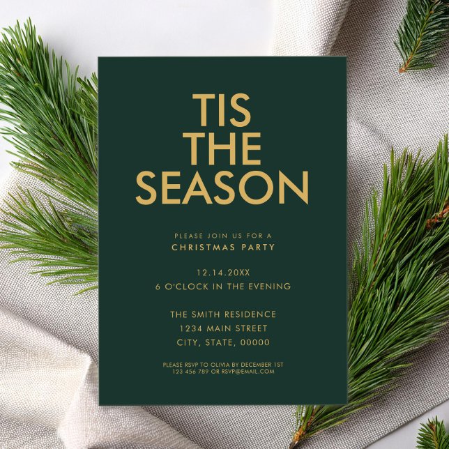 Invitation C'est la saison de la fête de Noël moderne minimal (Créateur téléchargé)