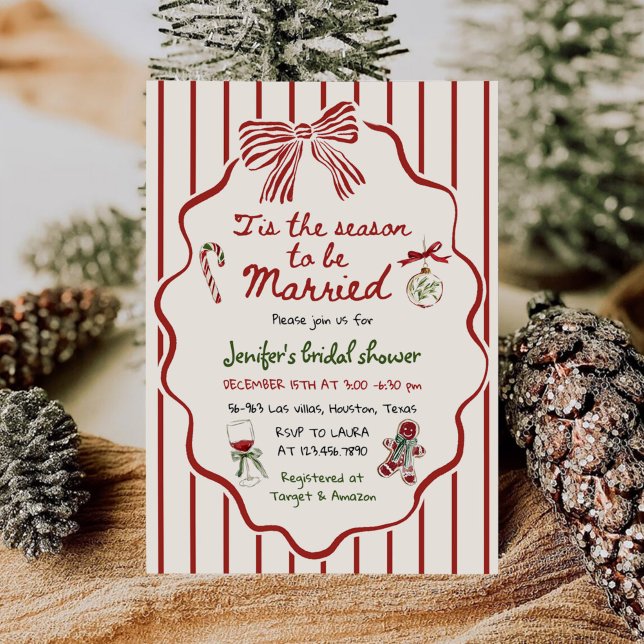 Invitation C'est la saison de Noël dessinée à la main pour un (Créateur téléchargé)