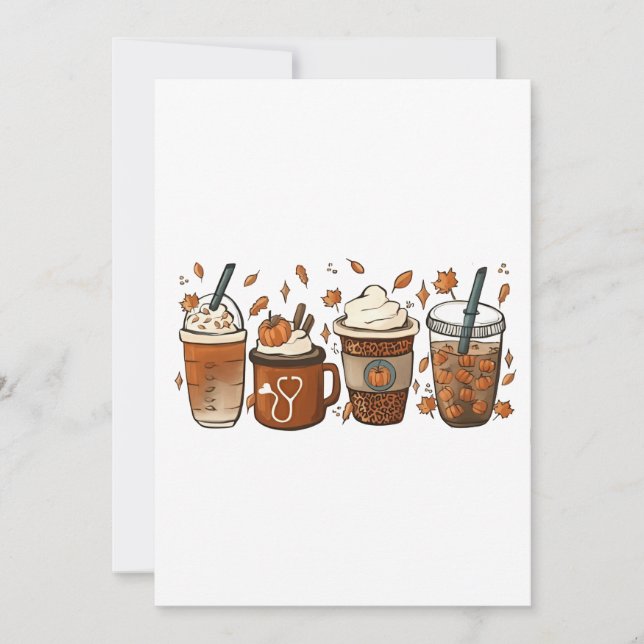 Invitation C'est la saison des lattés Café Pumpkin Spice Auto (Devant)