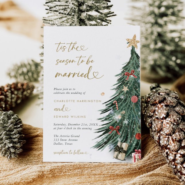 Invitation C'Est La Saison D'Être Marié Mariage De Noël (Créateur téléchargé)