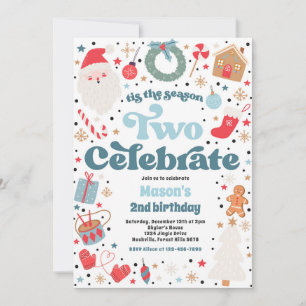 Invitation C'Est La Saison Deux Célébrer Noël Anniversaire