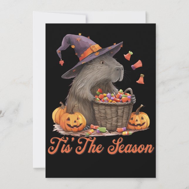 Invitation C'est la saison du capybara Halloween (Devant)