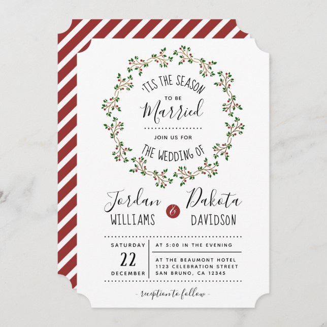 Invitation C'Est La Saison | Mariage de Noël (Devant / Derrière)