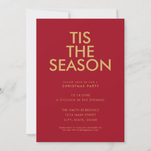 Invitation C'Est La Saison Moderne Minimaliste Fête De Noël
