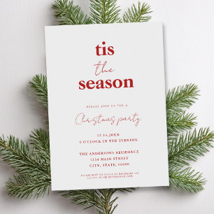 Invitation C'Est La Saison Moderne Minimaliste Fête De Noël
