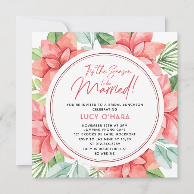 Invitation C'est la saison pour être marié Noël Floral Invi (Devant)