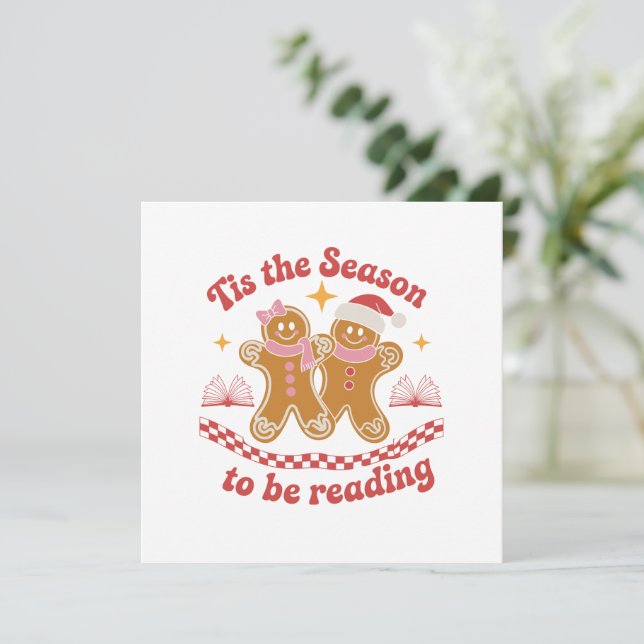 Invitation C'est la saison pour lire l'école de Noël  (Debout devant)