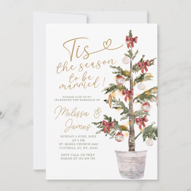 Invitation C'est la saison pour se marier Noël Mariage (Devant)