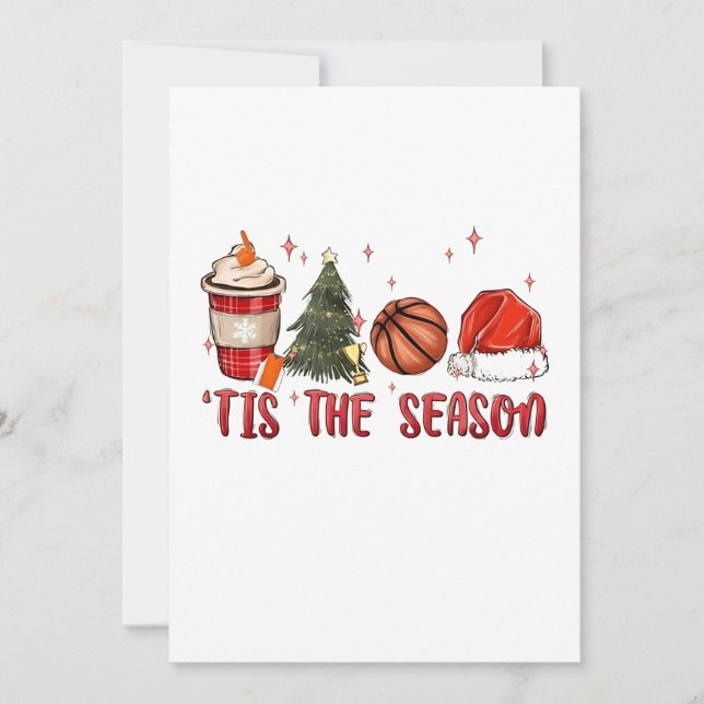 Invitation C'est la saison Xmas Noël Basket  (Devant)