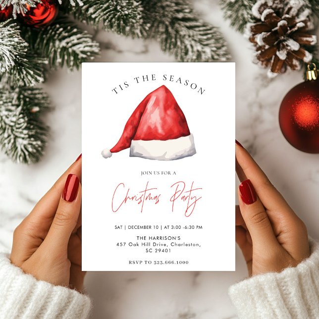 Invitation C'est la Season Bow avec Père Noël Holiday Invitat (Créateur téléchargé)