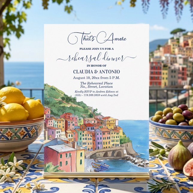 Invitation C'est l'Amore Dîner de Répétition de la Riviera It (Créateur téléchargé)