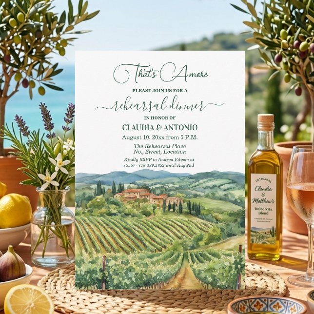 Invitation C'est l'Amore Dîner de répétition du vignoble ital (Créateur téléchargé)