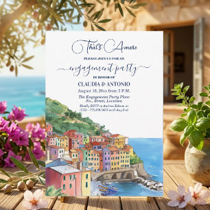 Invitation C'est l'Amore Fête de Fiançailles de la Riviera It