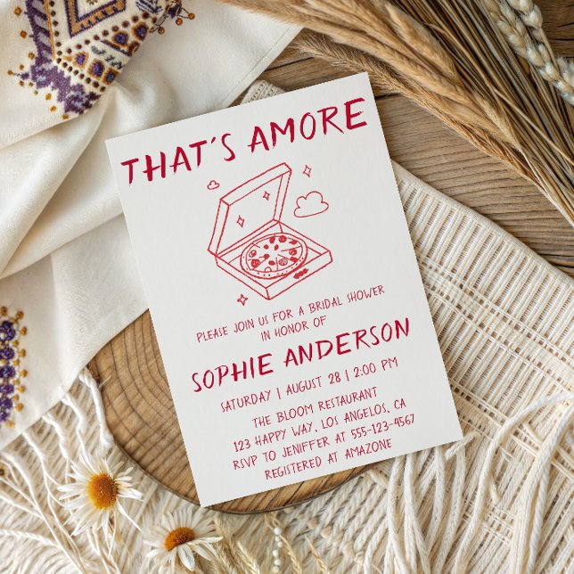 Invitation C'est l'Amore Fête de Mariage de Pizza (Créateur téléchargé)