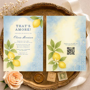 Invitation C'est l'Amore Italian Code QR Baby Shower Mariage
