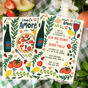 Invitation C'est l'Amore Nourriture Italienne Fête de Fiançai