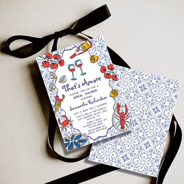 Invitation C'est l'Amore Réception de Mariage Italo-Méditerra (Créateur téléchargé)