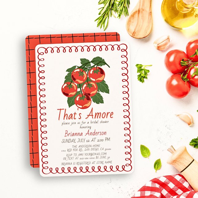 Invitation C'est l'Amore Tomate Rouge Italien Enterrement de  (Créateur téléchargé)