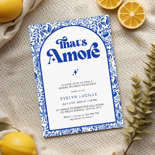 Invitation C'est l'amour Carrelage bleu italien rétro douche 