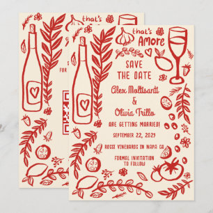 Invitation C'est l'amour de la nourriture italienne SAUVEGARD