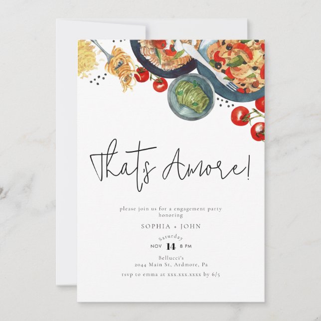 Invitation C'est l'amour ! Fairewater de nourriture italienne (Devant)