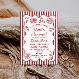 Invitation C'est l'amour Fête d'adoption de pizza pâtes itali