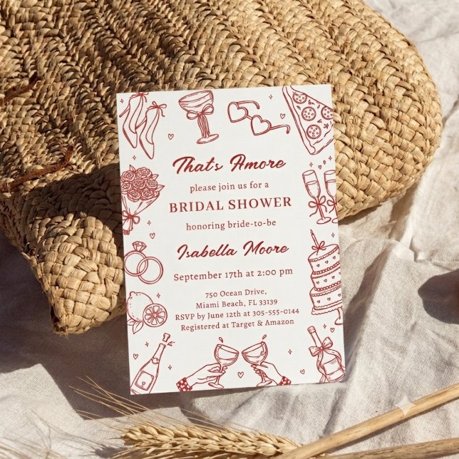 Invitation C'est l'Amour Fête de Mariage Italienne Pizza (Créateur téléchargé)