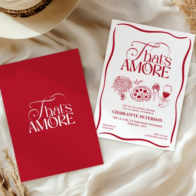 Invitation C'est l'Amour Fête de Mariage Rouge (Créateur téléchargé)