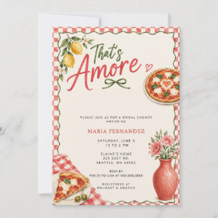 Invitation C'est l'Amour Fête de Pizza Italienne Enterrement