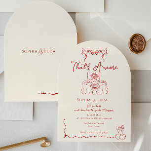 Invitation C'est l'amour Mariage Italien Fantaisiste dessin à
