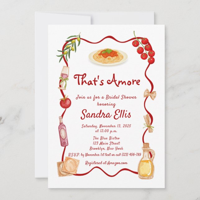 Invitation C'est l'Amour Réception de Mariage Italienne (Devant)