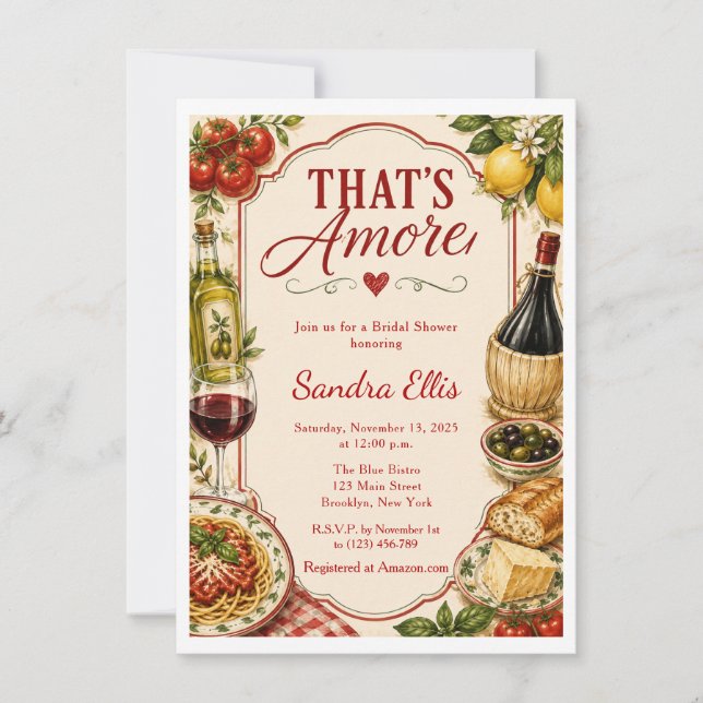 Invitation C'est l'Amour Réception de Mariage Italienne (Devant)