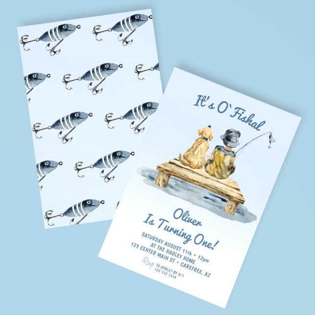 Invitation C'est le 1er anniversaire d'O'fishal Fishing Boy (Créateur téléchargé)